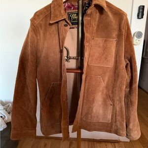 Brown Full-Grain Roughout Cowhide Field Jacket